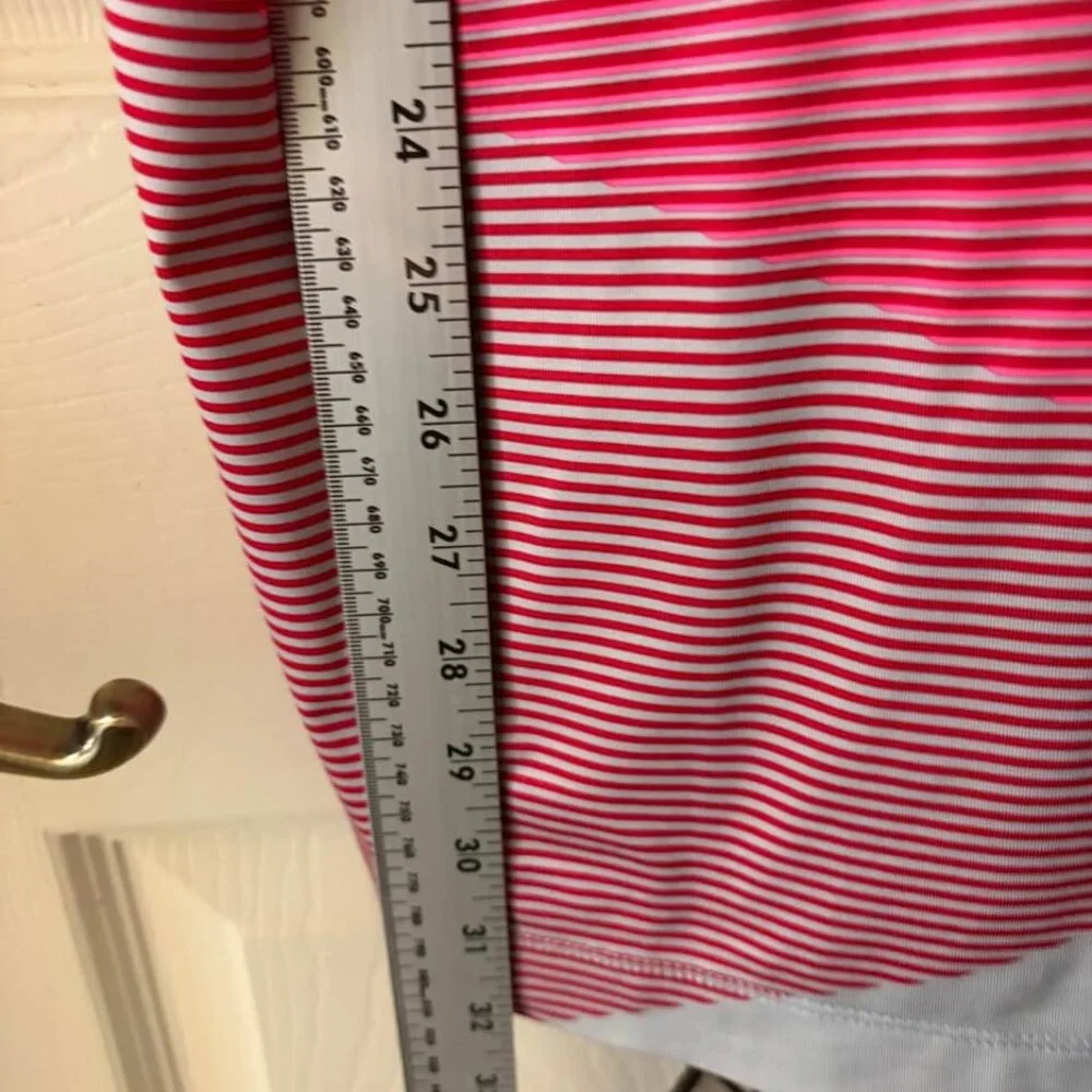 Nike Golf Tour Performance Dri-Fit Polo Shirt PinkGray Striped Geometric Mens XL